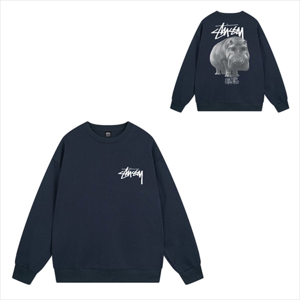 Stussy Sweatshirt Hippo Crew Sweat Navy